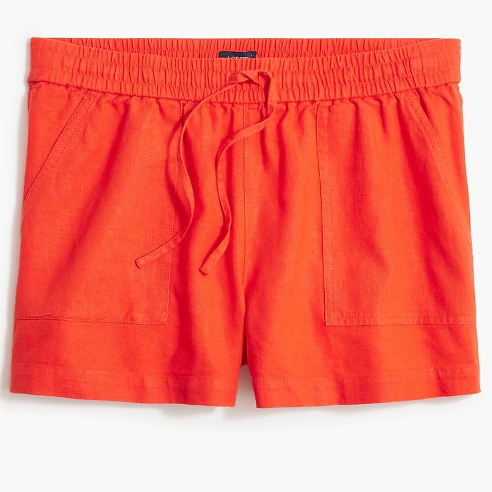 NWOT J. Crew Linen Blend Drawstring Shorts Size Medium